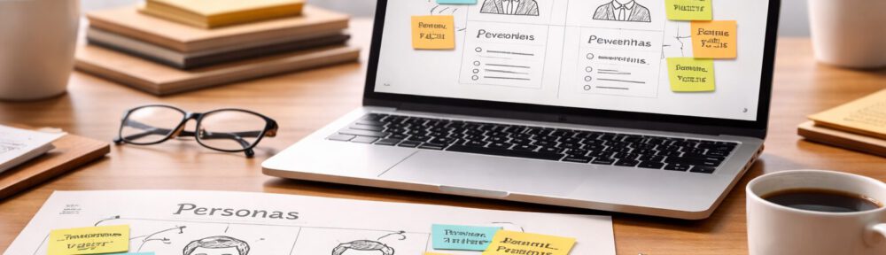 Personas auf Notizen und Skizzen machen Verhaltensmuster sichtbar, bevor über Funktionen entschieden wird.
